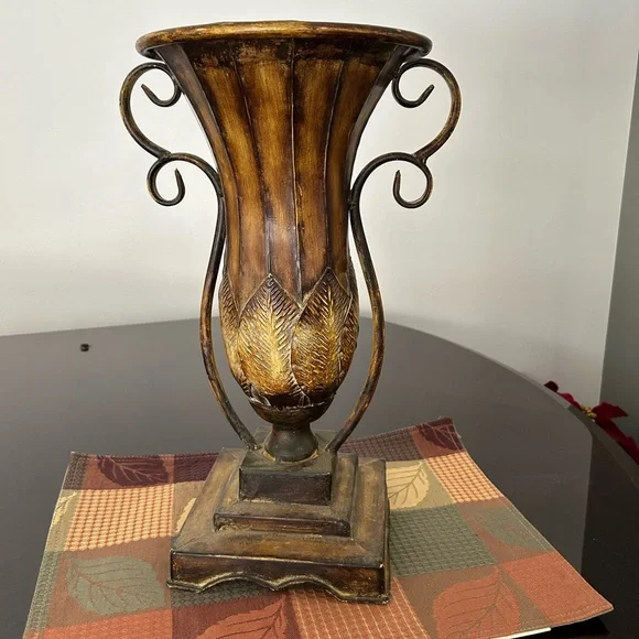 Rustic Metal Vase 17.5 “ tall - Picture 2 of 6